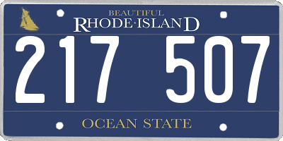 RI license plate 217507