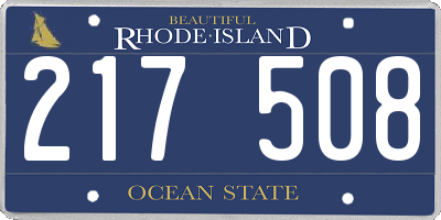 RI license plate 217508