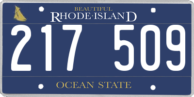 RI license plate 217509