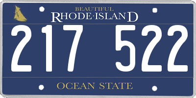 RI license plate 217522