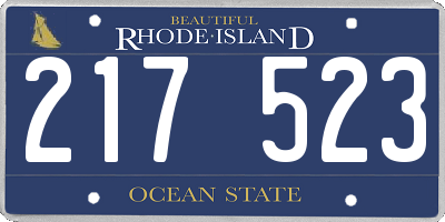 RI license plate 217523