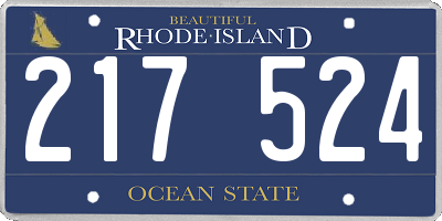 RI license plate 217524