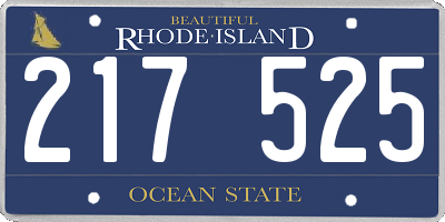 RI license plate 217525