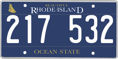 RI license plate 217532