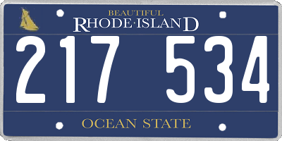 RI license plate 217534