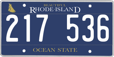RI license plate 217536