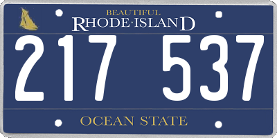 RI license plate 217537