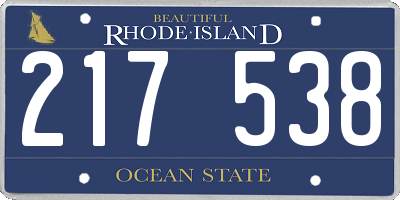 RI license plate 217538
