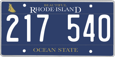 RI license plate 217540