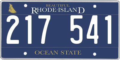 RI license plate 217541