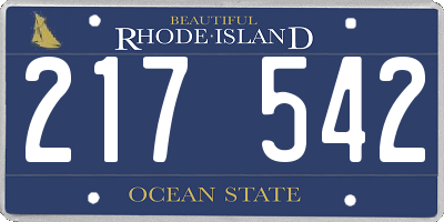 RI license plate 217542