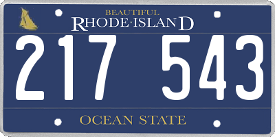 RI license plate 217543