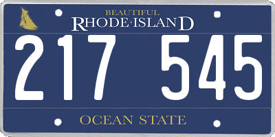 RI license plate 217545