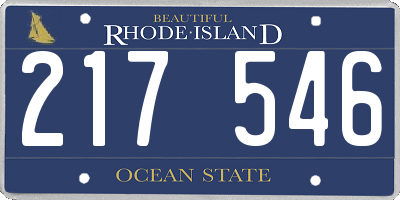 RI license plate 217546