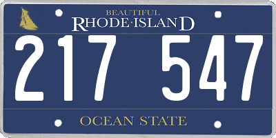 RI license plate 217547