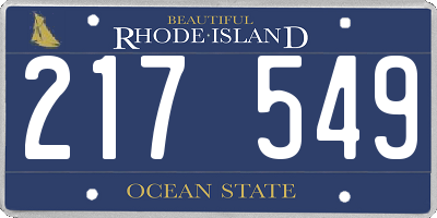 RI license plate 217549