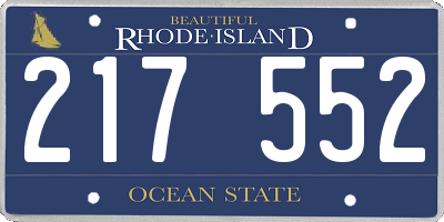 RI license plate 217552