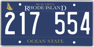 RI license plate 217554