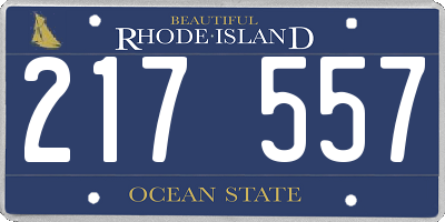 RI license plate 217557