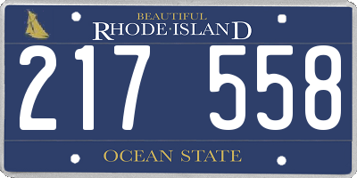 RI license plate 217558