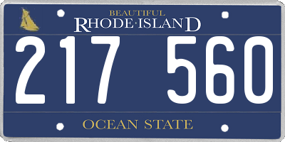 RI license plate 217560