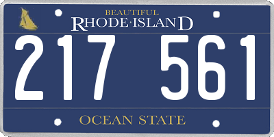 RI license plate 217561