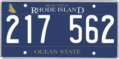 RI license plate 217562