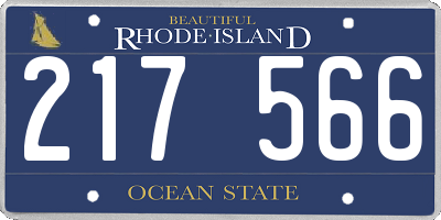 RI license plate 217566