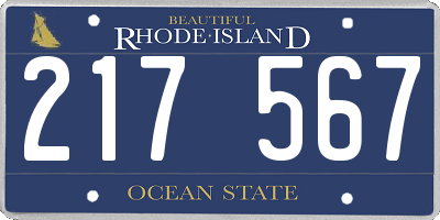 RI license plate 217567