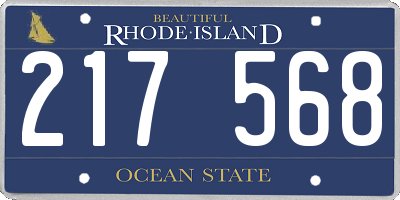 RI license plate 217568