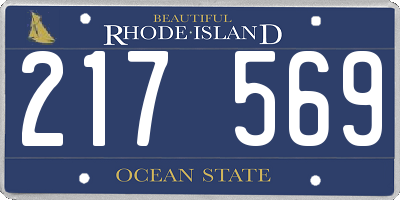 RI license plate 217569
