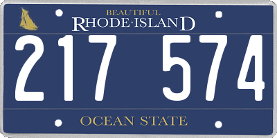 RI license plate 217574