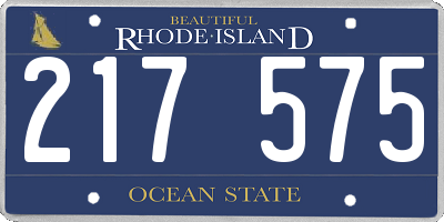 RI license plate 217575