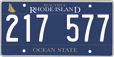 RI license plate 217577