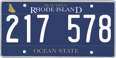 RI license plate 217578