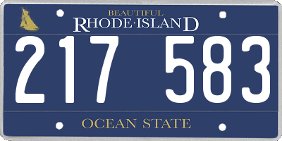 RI license plate 217583