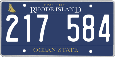 RI license plate 217584