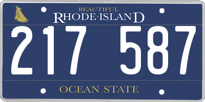RI license plate 217587