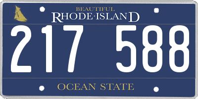 RI license plate 217588