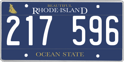 RI license plate 217596