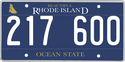RI license plate 217600