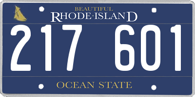 RI license plate 217601