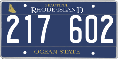 RI license plate 217602