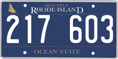 RI license plate 217603
