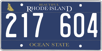 RI license plate 217604