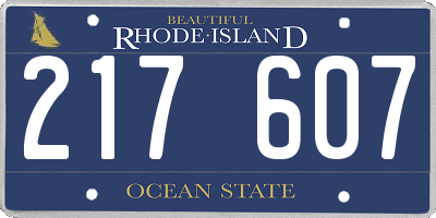 RI license plate 217607
