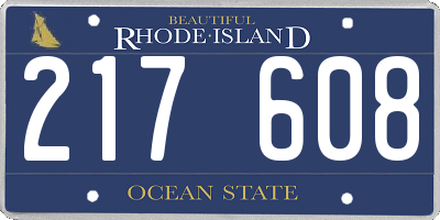 RI license plate 217608
