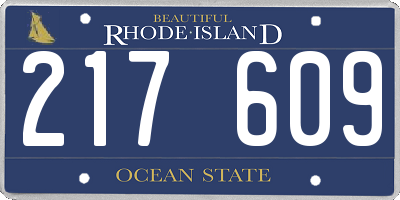 RI license plate 217609