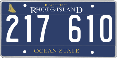RI license plate 217610