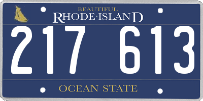 RI license plate 217613